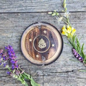 Podstawka pod kadzidła z drewna naturalna