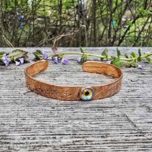 Bransoletka miedziana z oczkiem