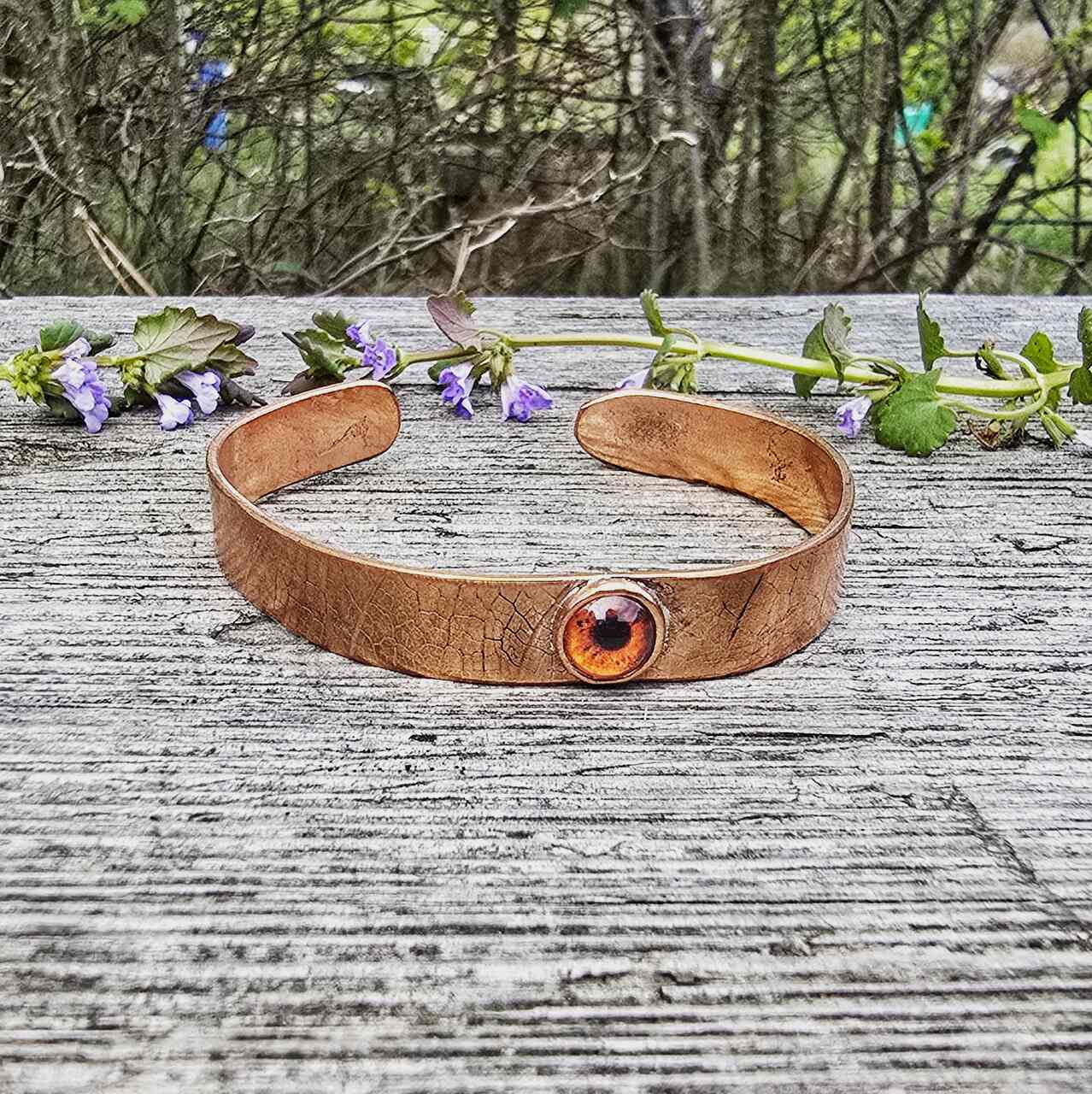 Bransoletka miedziana z oczkiem