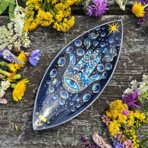 Emaliowana podstawka pod kadzidełka z aluminium