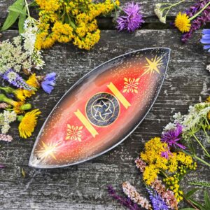 Emaliowana podstawka pod kadzidełka z aluminium