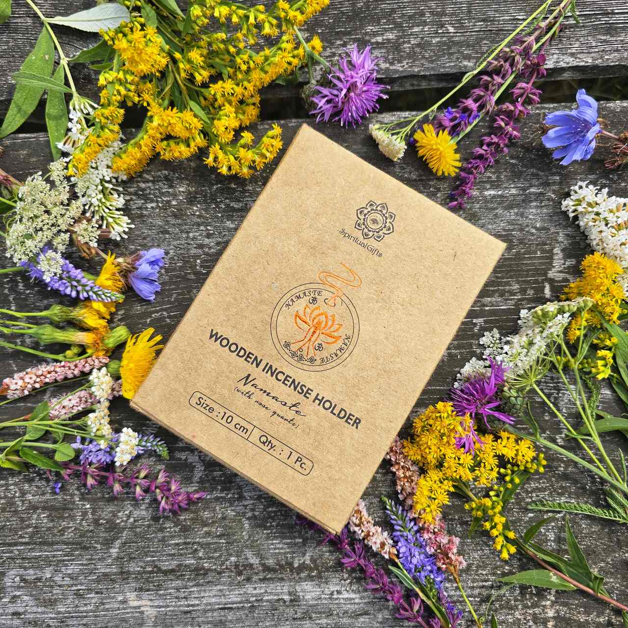 Okrągła podstawka pod kadzidła z kamieniami - obrazek 2