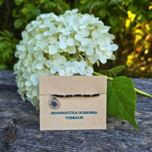 Bransoletka ochronna z turmalinem wersja diamentowe drzewko