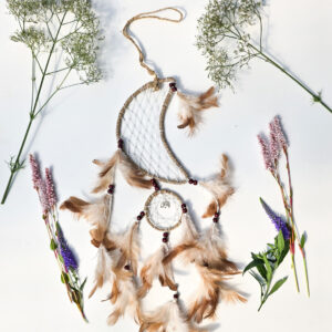 Łapacz snów z konopi księżyc i koło