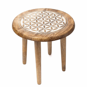 Stolik pomocniczy biały Kwiat Życia