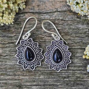 Kolczyki z czarnym turmalinem