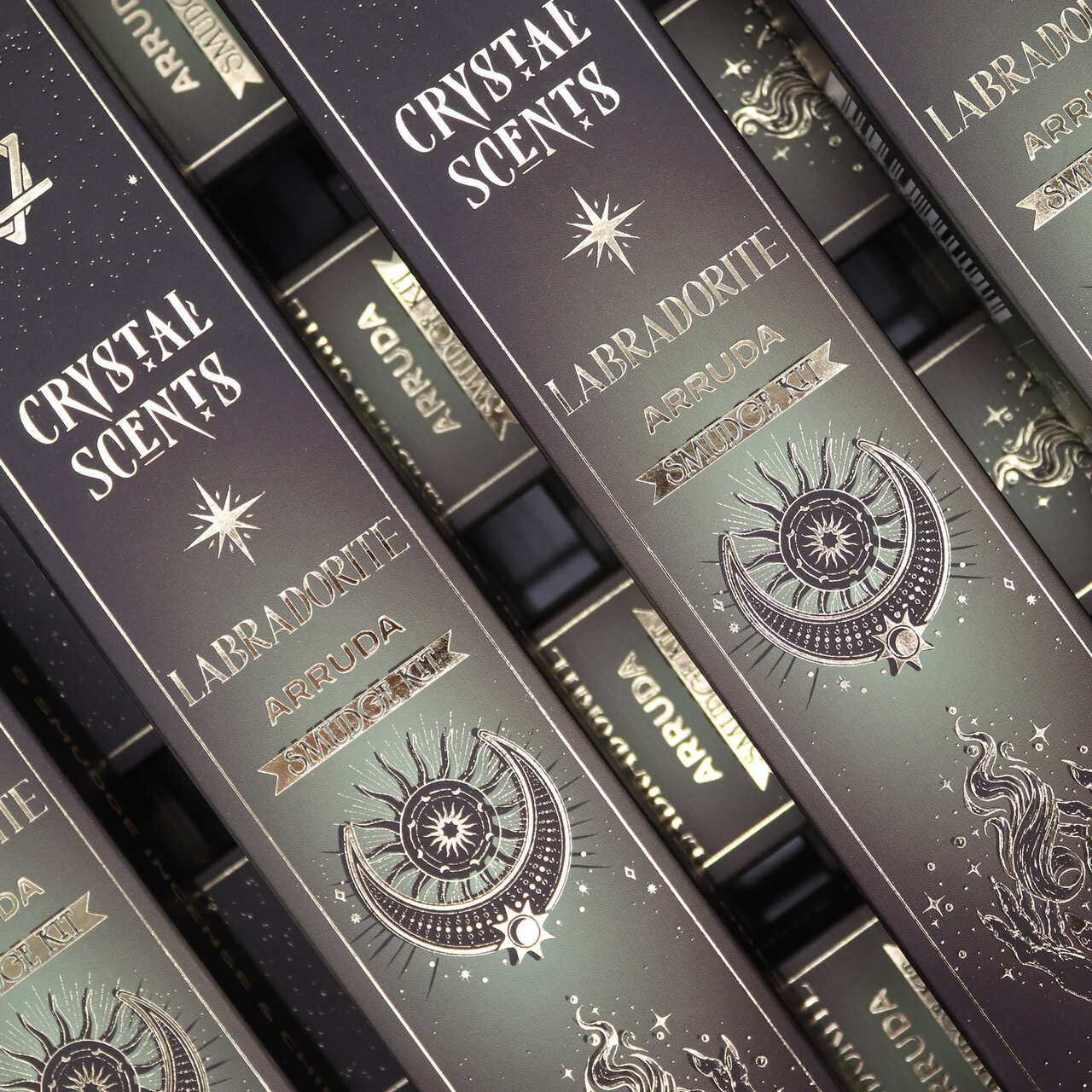 Kadzidełka Kryształowe Aromaty - Labradoryt i Ruta - obrazek 4