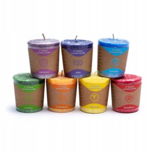 Świece wotywne czakralne zapachowe 7 szt