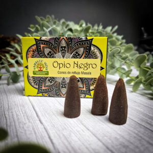 Kadzidełka Stożkowe Backflow- Czarne Opium - Namaste India