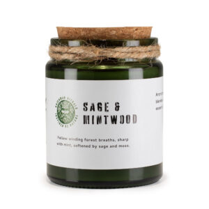 Świeca Sojowa z Drewnianym Knotem - Szałwia i Mięta